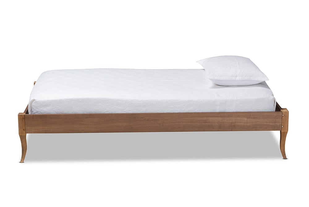 Baxton Studio - Marieke Twin Size Bed Frame in Ash Walnut - MG97132-Ash Walnut-Twin-Frame view 2