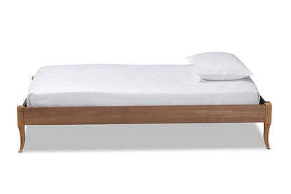 Baxton Studio - Marieke Twin Size Bed Frame in Ash Walnut - MG97132-Ash Walnut-Twin-Frame view 2