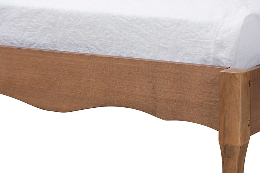Baxton Studio - Marieke Twin Size Bed Frame in Ash Walnut - MG97132-Ash Walnut-Twin-Frame view 4