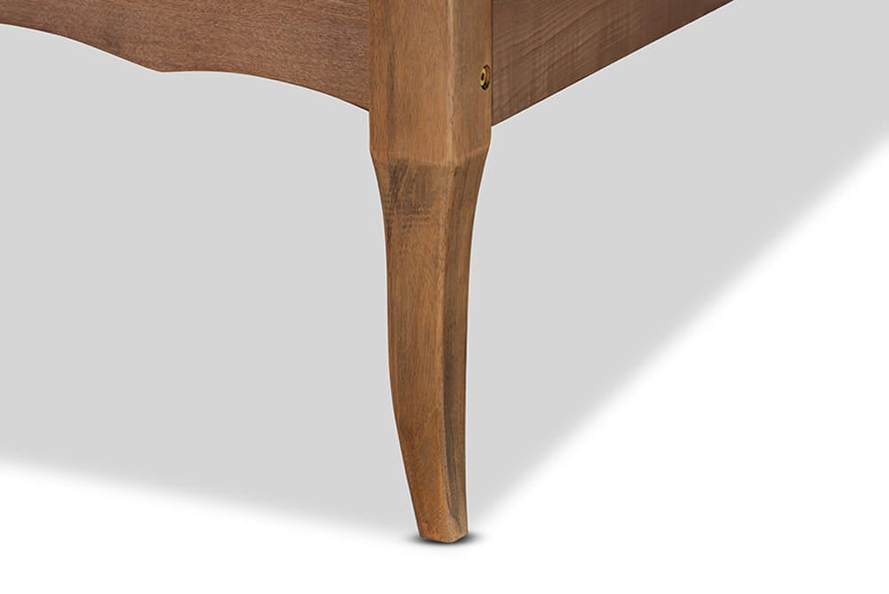 Baxton Studio - Marieke Twin Size Bed Frame in Ash Walnut - MG97132-Ash Walnut-Twin-Frame view 5