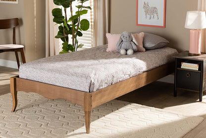 Baxton Studio - Marieke Twin Size Bed Frame in Ash Walnut - MG97132-Ash Walnut-Twin-Frame view 6
