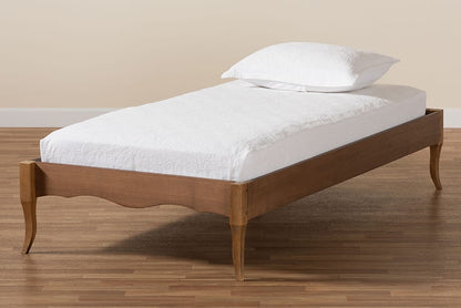 Baxton Studio - Marieke Twin Size Bed Frame in Ash Walnut - MG97132-Ash Walnut-Twin-Frame view 7