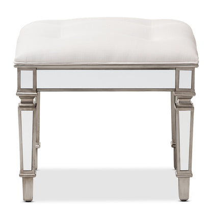 Baxton Studio - Marielle Ottoman in White - RS2937 view 2