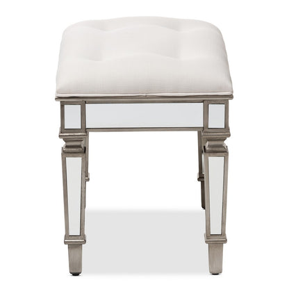 Baxton Studio - Marielle Ottoman in White - RS2937 view 3