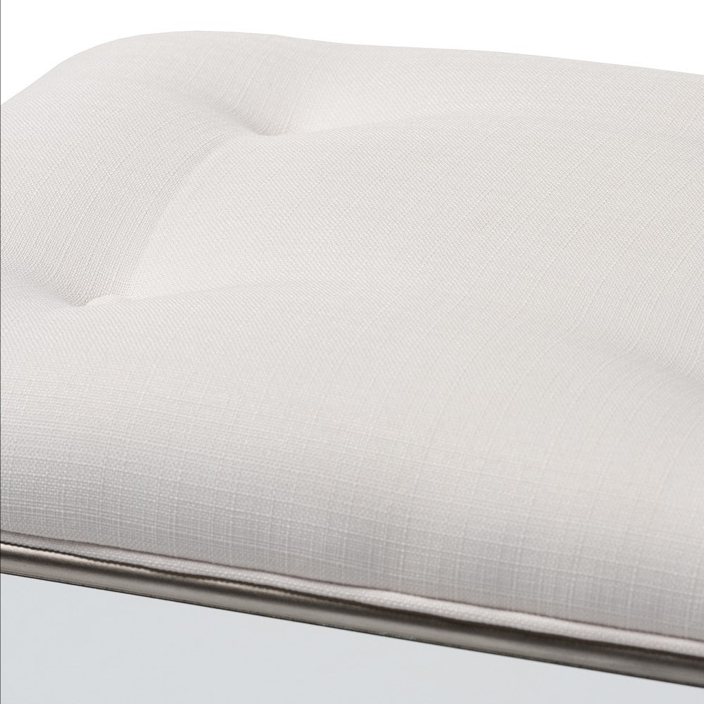 Baxton Studio - Marielle Ottoman in White - RS2937 view 4