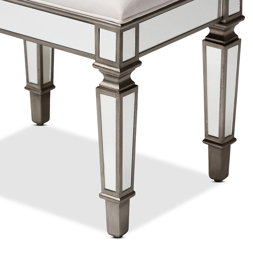 Baxton Studio - Marielle Ottoman in White - RS2937 view 5