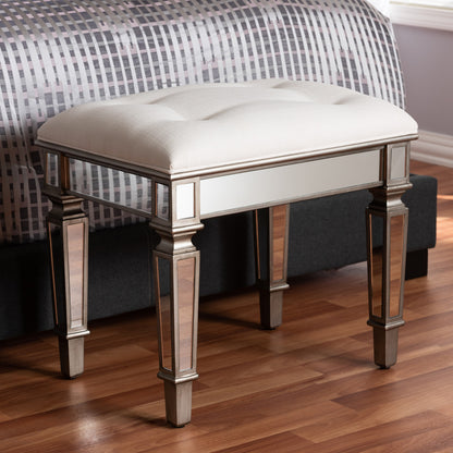 Baxton Studio - Marielle Ottoman in White - RS2937 view 6