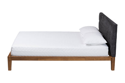 Baxton Studio - Mariette Queen Size Bed - BBT61242-XD841-26 Dark Grey/Walnut-Queen view 2