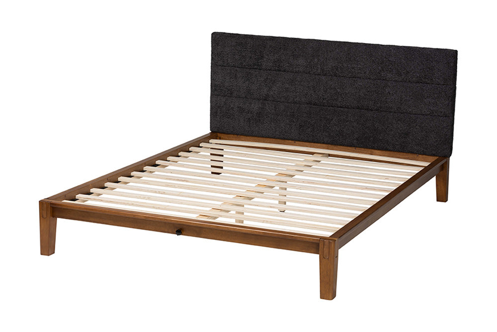 Baxton Studio - Mariette Queen Size Bed - BBT61242-XD841-26 Dark Grey/Walnut-Queen view 3