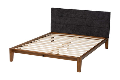 Baxton Studio - Mariette Queen Size Bed - BBT61242-XD841-26 Dark Grey/Walnut-Queen view 3