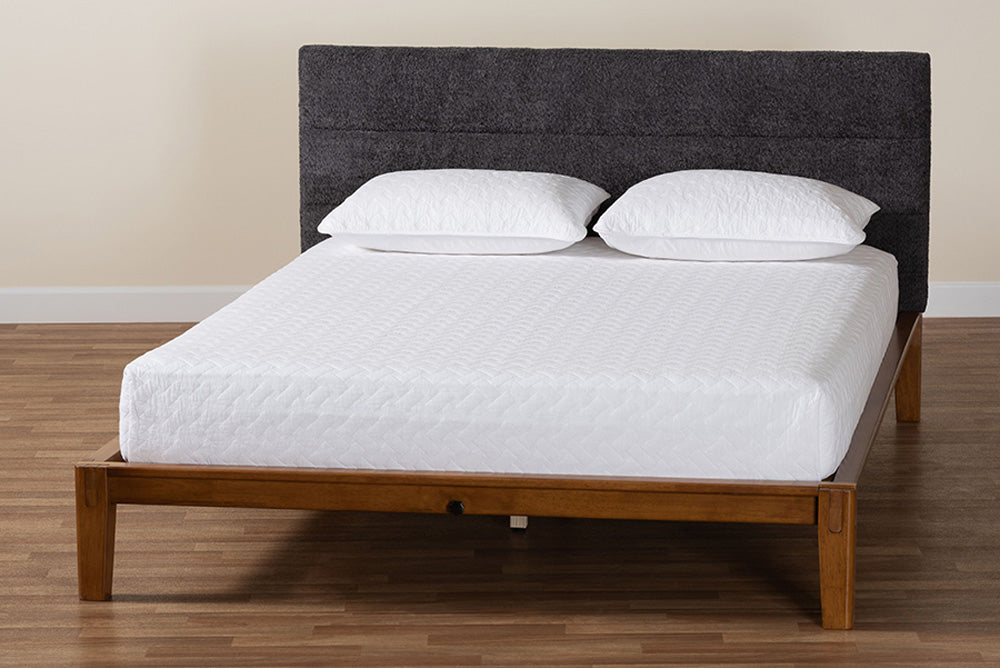 Baxton Studio - Mariette Queen Size Bed - BBT61242-XD841-26 Dark Grey/Walnut-Queen view 8