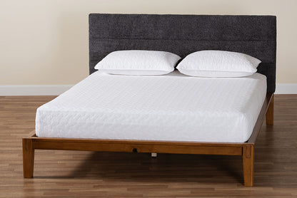 Baxton Studio - Mariette Queen Size Bed - BBT61242-XD841-26 Dark Grey/Walnut-Queen view 8