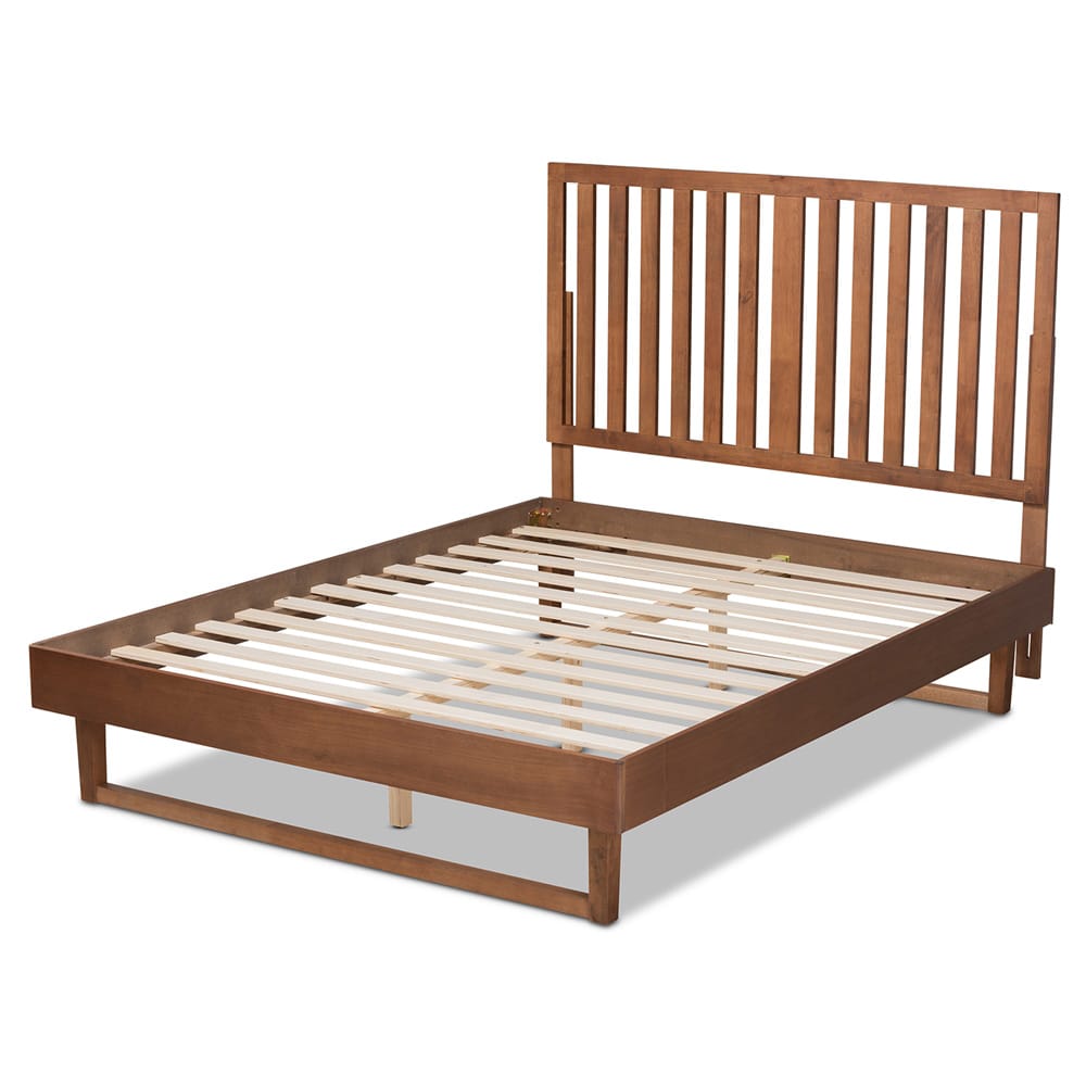 Baxton Studio - Marin Queen Size Bed in Walnut Brown - Marin-Ash Walnut-Queen view 3