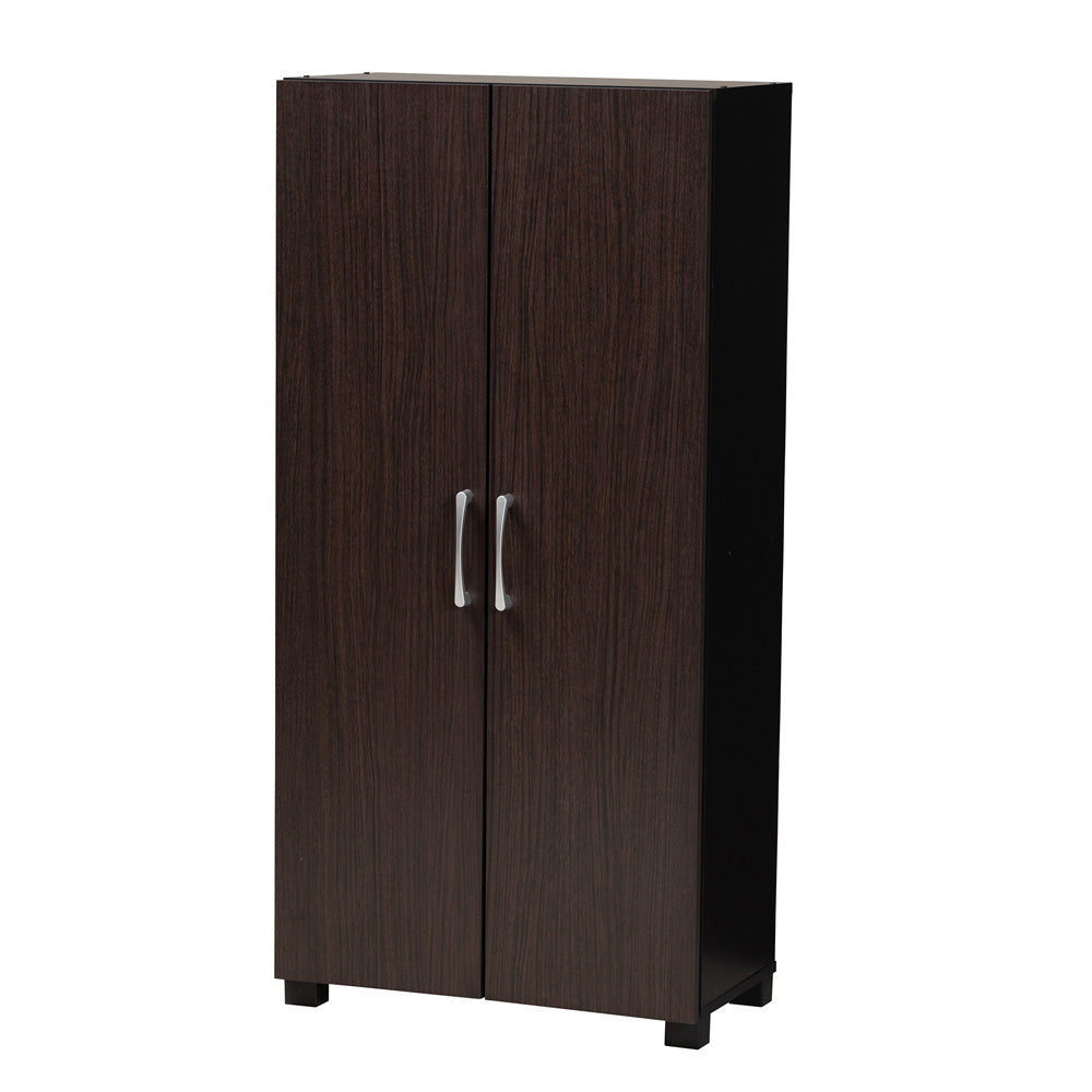 Baxton Studio - Marine Shoe Cabinet in Wenge - SESC294-Wenge-Shoe Cabinet view 1