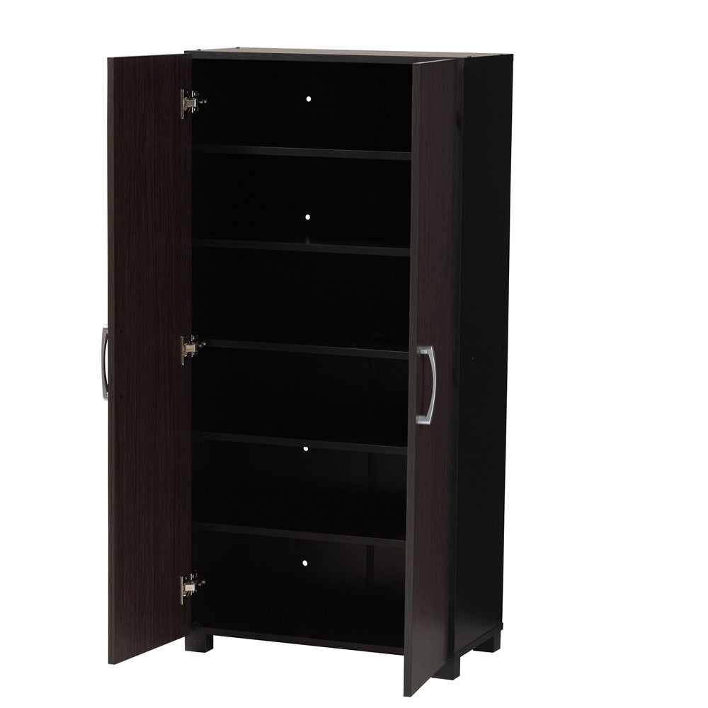 Baxton Studio - Marine Shoe Cabinet in Wenge - SESC294-Wenge-Shoe Cabinet view 2