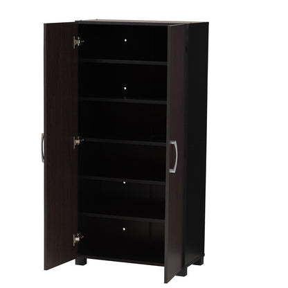 Baxton Studio - Marine Shoe Cabinet in Wenge - SESC294-Wenge-Shoe Cabinet view 2