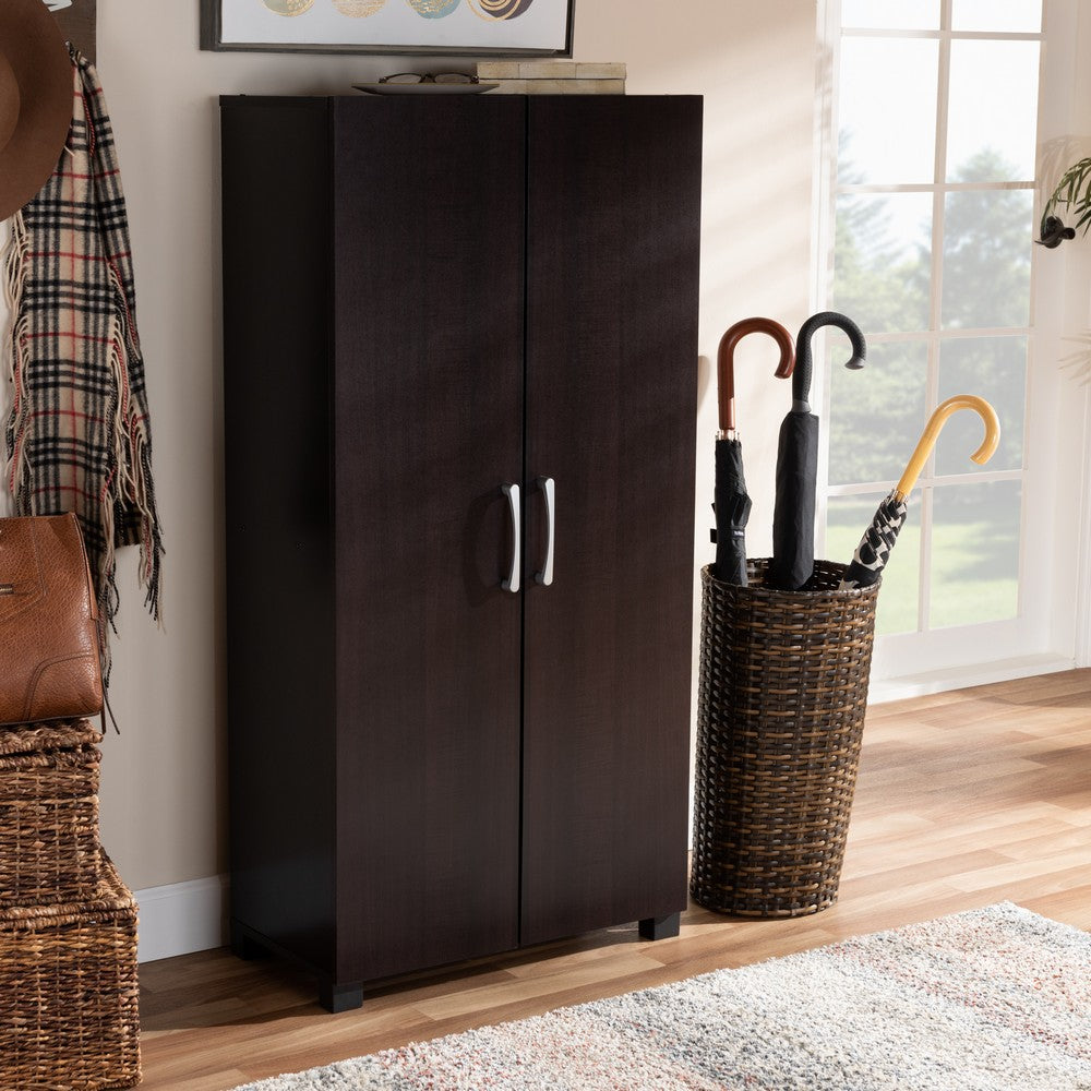 Baxton Studio - Marine Shoe Cabinet in Wenge - SESC294-Wenge-Shoe Cabinet view 7
