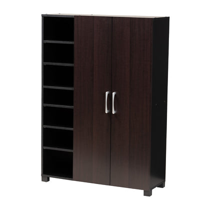 Baxton Studio - Marine Shoe Cabinet in Wenge - SESC296-Wenge-Shoe Cabinet view 1