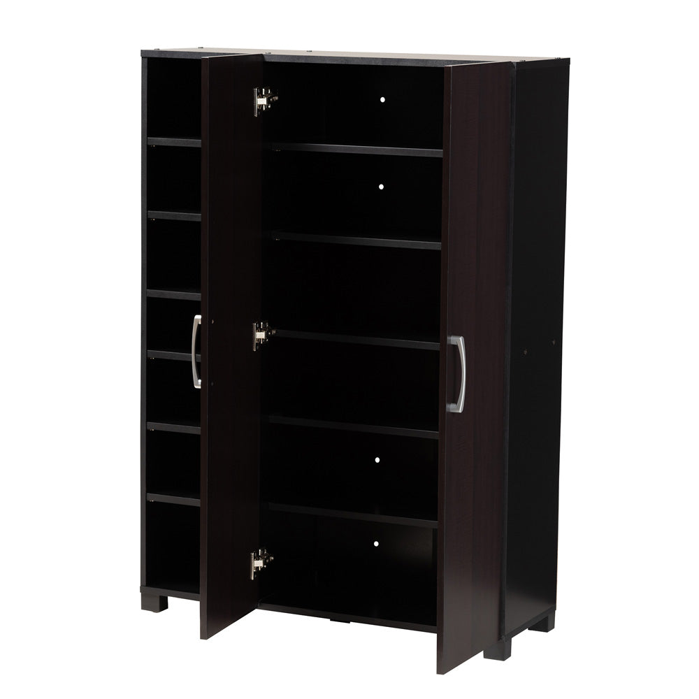 Baxton Studio - Marine Shoe Cabinet in Wenge - SESC296-Wenge-Shoe Cabinet view 2