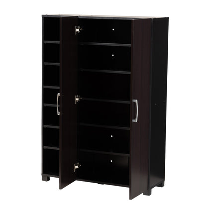 Baxton Studio - Marine Shoe Cabinet in Wenge - SESC296-Wenge-Shoe Cabinet view 2