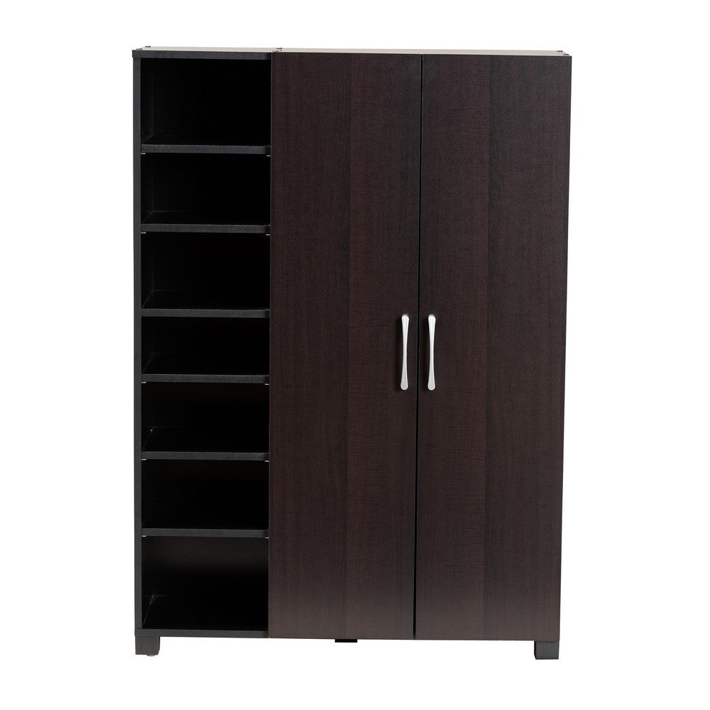 Baxton Studio - Marine Shoe Cabinet in Wenge - SESC296-Wenge-Shoe Cabinet view 3