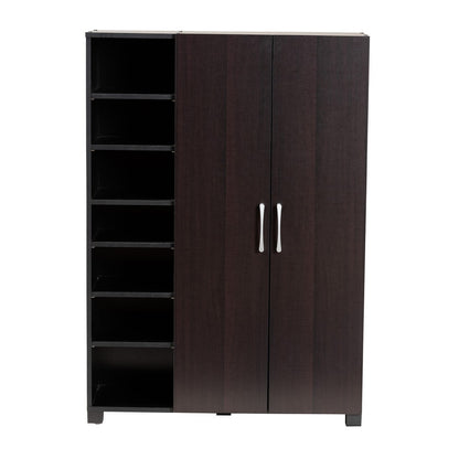 Baxton Studio - Marine Shoe Cabinet in Wenge - SESC296-Wenge-Shoe Cabinet view 3
