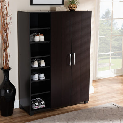 Baxton Studio - Marine Shoe Cabinet in Wenge - SESC296-Wenge-Shoe Cabinet view 7