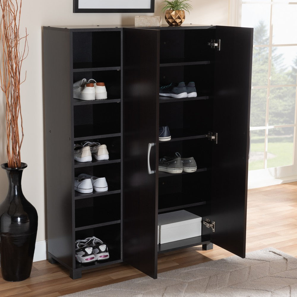 Baxton Studio - Marine Shoe Cabinet in Wenge - SESC296-Wenge-Shoe Cabinet view 8