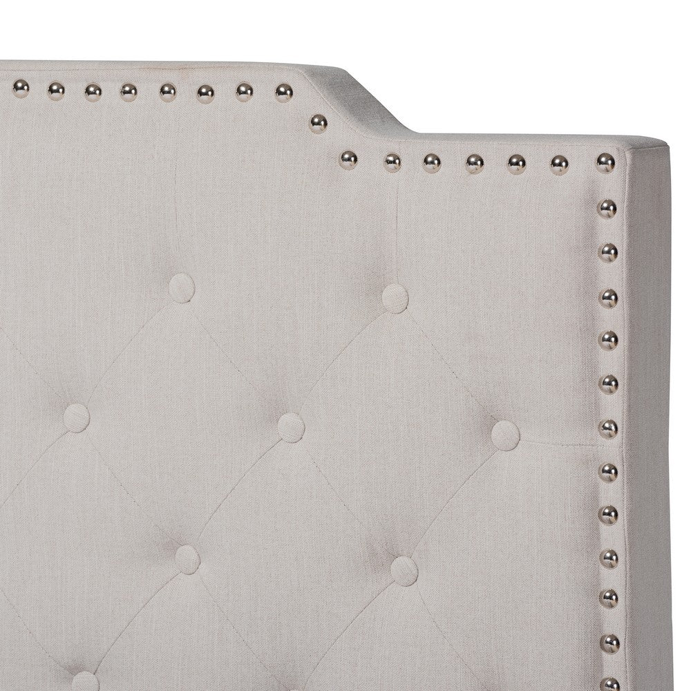 Baxton Studio - Marion Full Size Bed in Beige/Black - Marion-Beige-Full view 4
