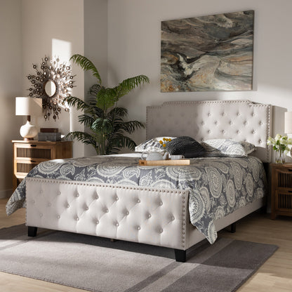 Baxton Studio - Marion King Size Bed in Beige/Black - Marion-Beige-King view 6