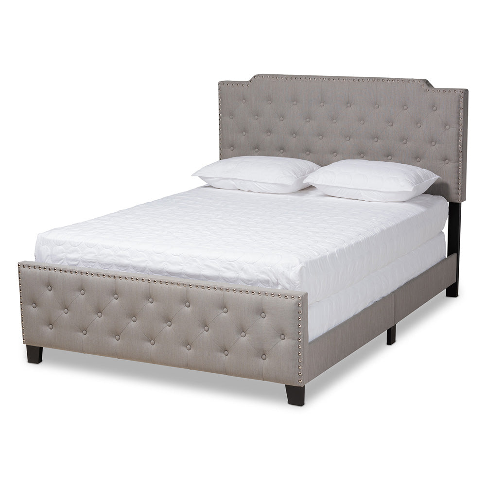 Baxton Studio - Marion King Size Bed in Grey/Black - Marion-Grey-King view 1