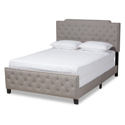 Baxton Studio - Marion King Size Bed in Grey/Black - Marion-Grey-King view 1