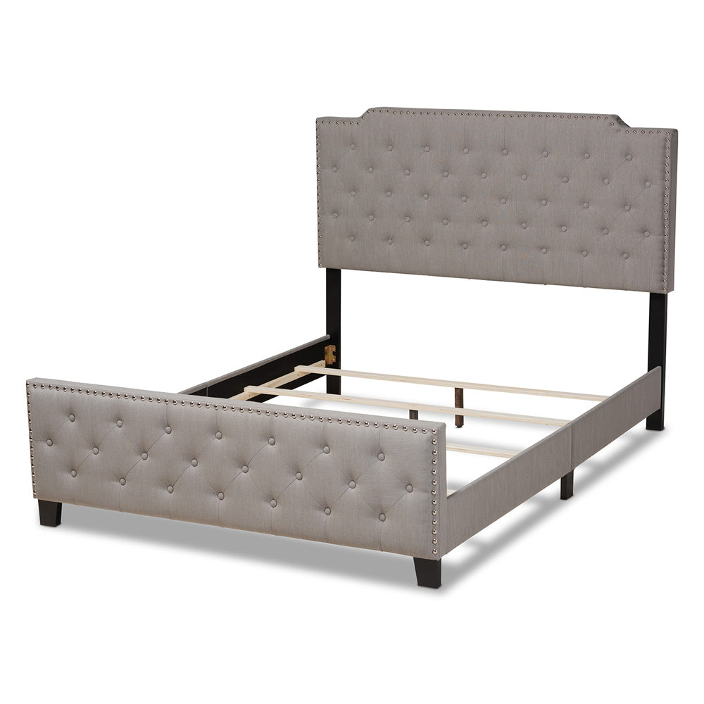 Baxton Studio - Marion King Size Bed in Grey/Black - Marion-Grey-King view 3