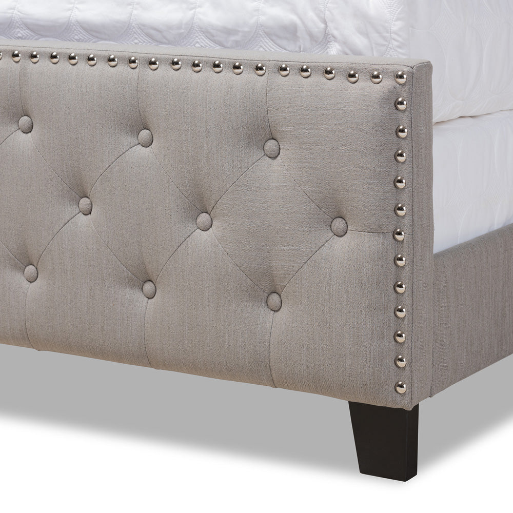 Baxton Studio - Marion King Size Bed in Grey/Black - Marion-Grey-King view 5