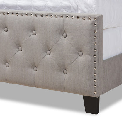 Baxton Studio - Marion King Size Bed in Grey/Black - Marion-Grey-King view 5