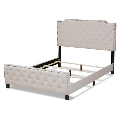 Baxton Studio - Marion Queen Size Bed in Beige/Black - Marion-Beige-Queen view 3