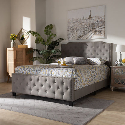 Baxton Studio - Marion Queen Size Bed in Grey/Black - Marion-Grey-Queen view 6