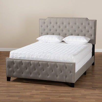 Baxton Studio - Marion Queen Size Bed in Grey/Black - Marion-Grey-Queen view 7