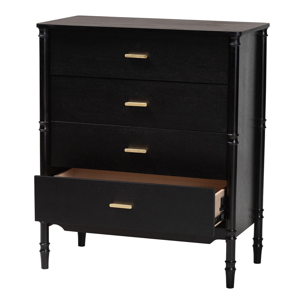 Baxton Studio - Marisela Chest in Black - MG9014-Black 9990-4DW-Chest view 2