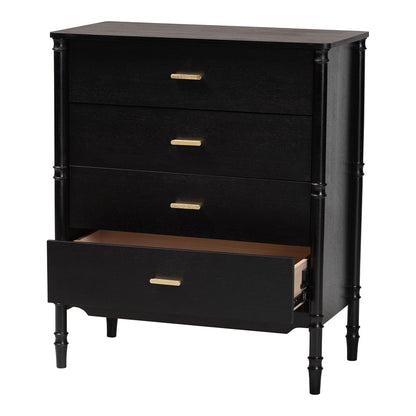 Baxton Studio - Marisela Chest in Black - MG9014-Black 9990-4DW-Chest view 2