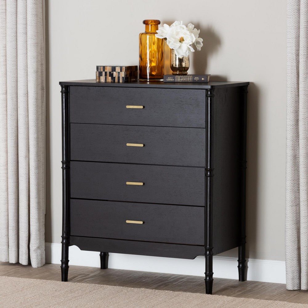 Baxton Studio - Marisela Chest in Black - MG9014-Black 9990-4DW-Chest view 8
