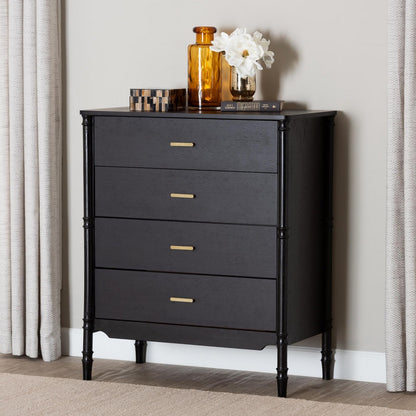 Baxton Studio - Marisela Chest in Black - MG9014-Black 9990-4DW-Chest view 8