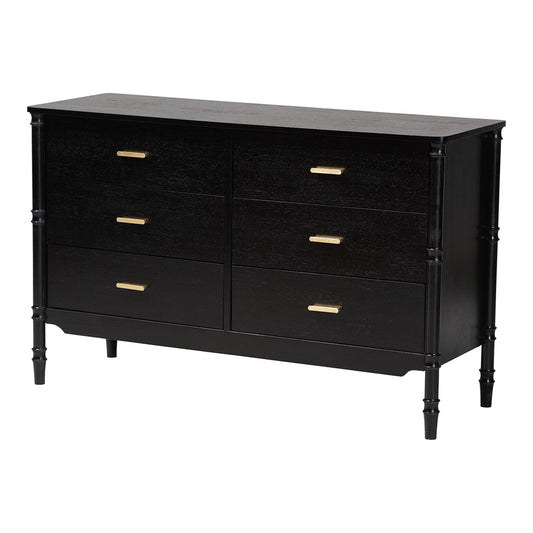Baxton Studio - Marisela Dresser in Black - MG9014-Black 9990-6DW-Dresser view 1