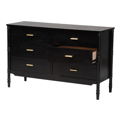 Baxton Studio - Marisela Dresser in Black - MG9014-Black 9990-6DW-Dresser view 3