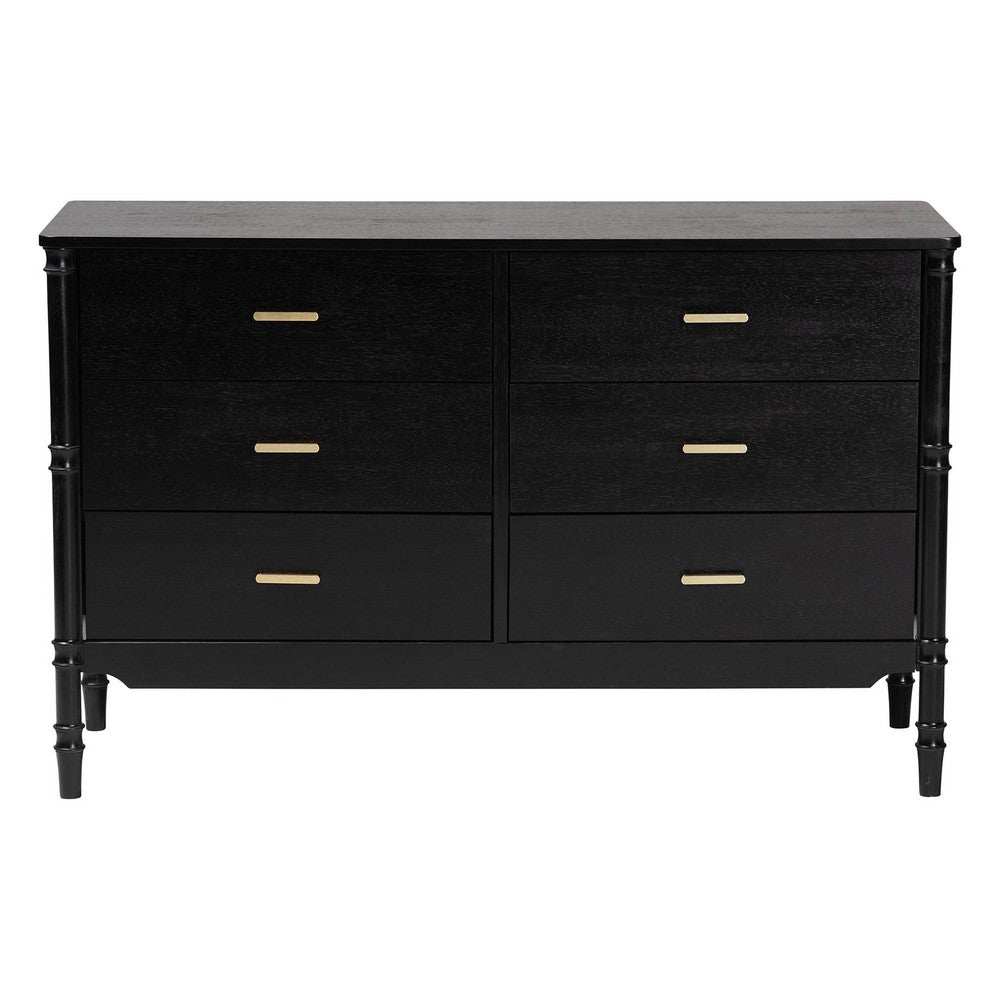 Baxton Studio - Marisela Dresser in Black - MG9014-Black 9990-6DW-Dresser view 4