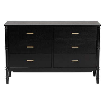 Baxton Studio - Marisela Dresser in Black - MG9014-Black 9990-6DW-Dresser view 4