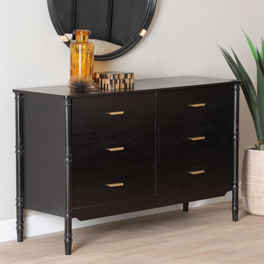 Baxton Studio - Marisela Dresser in Black - MG9014-Black 9990-6DW-Dresser view 9