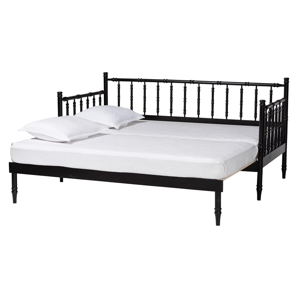 Baxton Studio - Marisela Expandable Daybed in Black - MG0246-4-Black-Twin to King-Daybed view 2