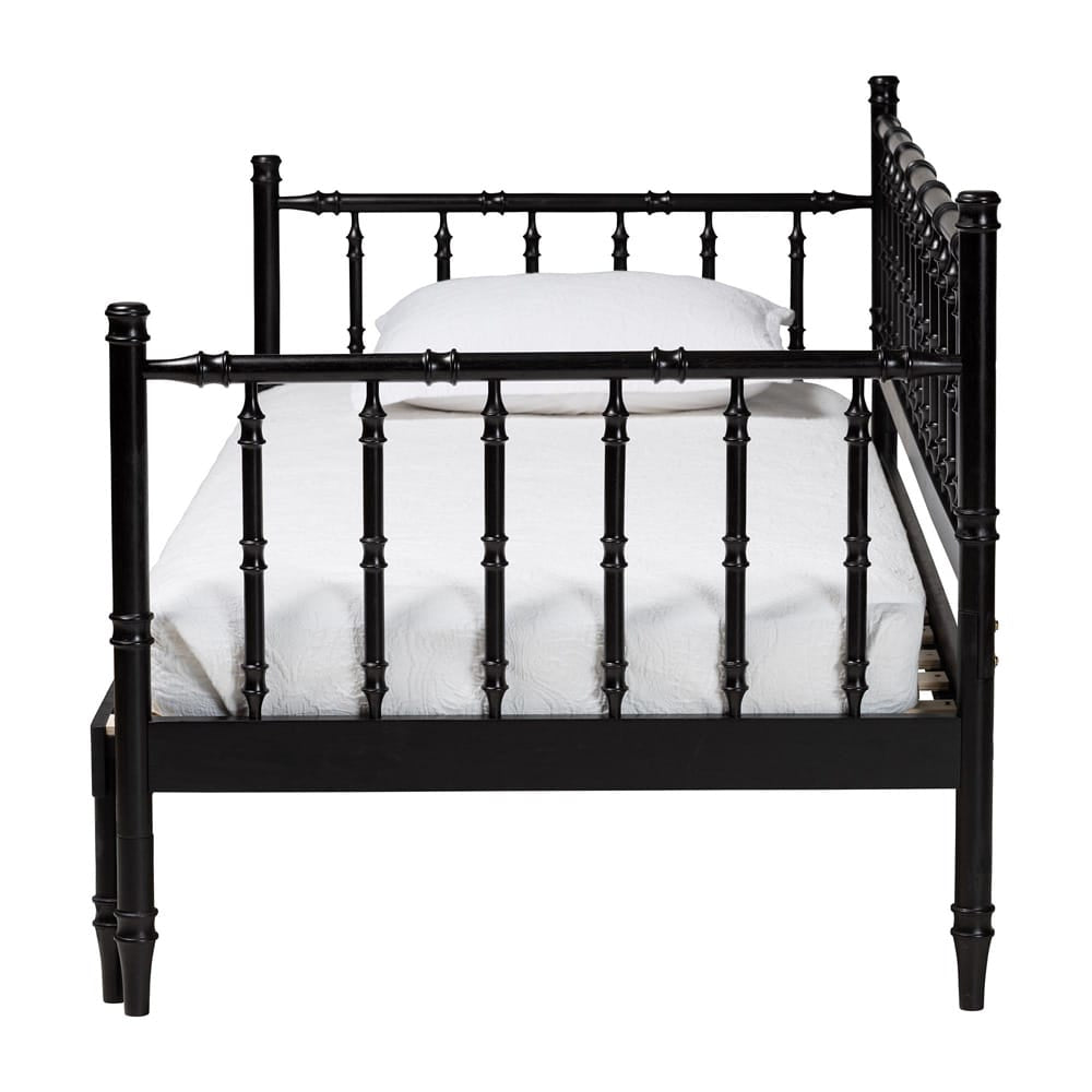 Baxton Studio - Marisela Expandable Daybed in Black - MG0246-4-Black-Twin to King-Daybed view 3