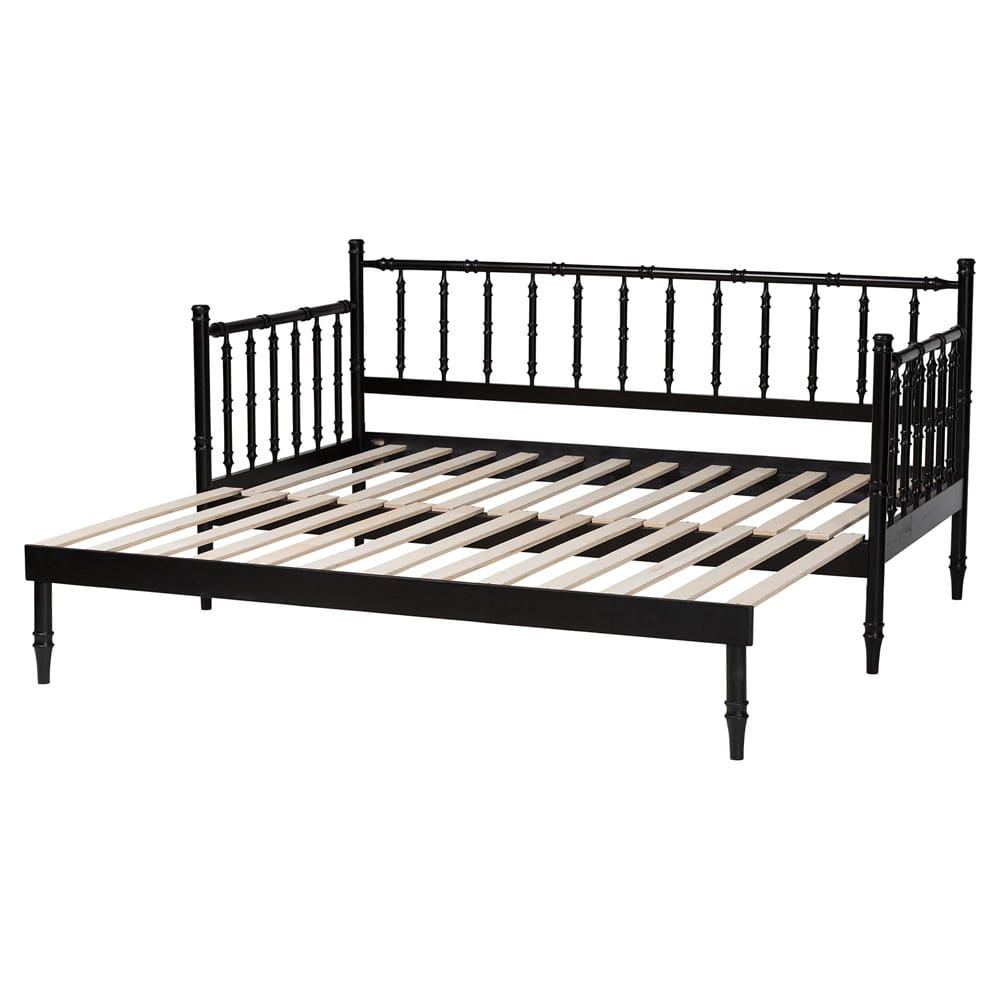 Baxton Studio - Marisela Expandable Daybed in Black - MG0246-4-Black-Twin to King-Daybed view 5